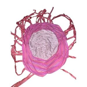 Pink Iridescent Beaded Shell Fringe Jellyfish Hanging Room Decor Large shells